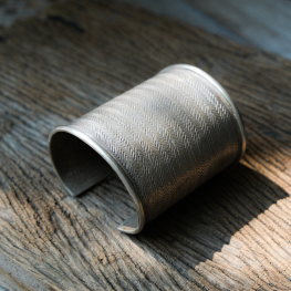 Chevron silver cuff bracelet