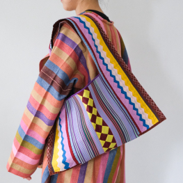 Lahu applique hand-stitched Yam, yellow & brown