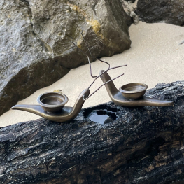 Snail, brass candle holder