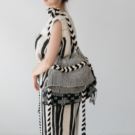Folded Striped Shoulder Bag