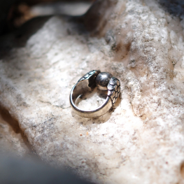 Chain Ring 925 Sterling silver, Jawan with full silver ball