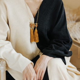 Cat's eye rutilated quartz necklace 