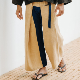 Natural cotton wrapped long pants