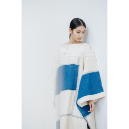 Oversize Indigo & White Organic Cotton Top