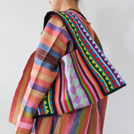 Lahu applique hand-stitched Yam, pink & lavender