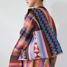 Lahu applique hand-stitched Yam, red & mint