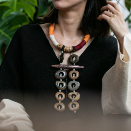 Natural stones with cotton thread necklace