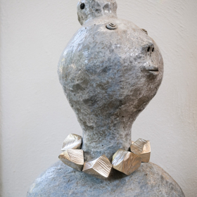 Silver necklace - rock