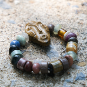 Thai natural stones, lapis, jasper, opal and agate bracelet