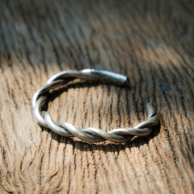 Twisted silver cuff bracelet