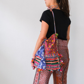 Indian large shoulder bag, tiny flowers