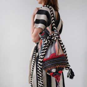 Black-red & white bottom with Kantha bucket